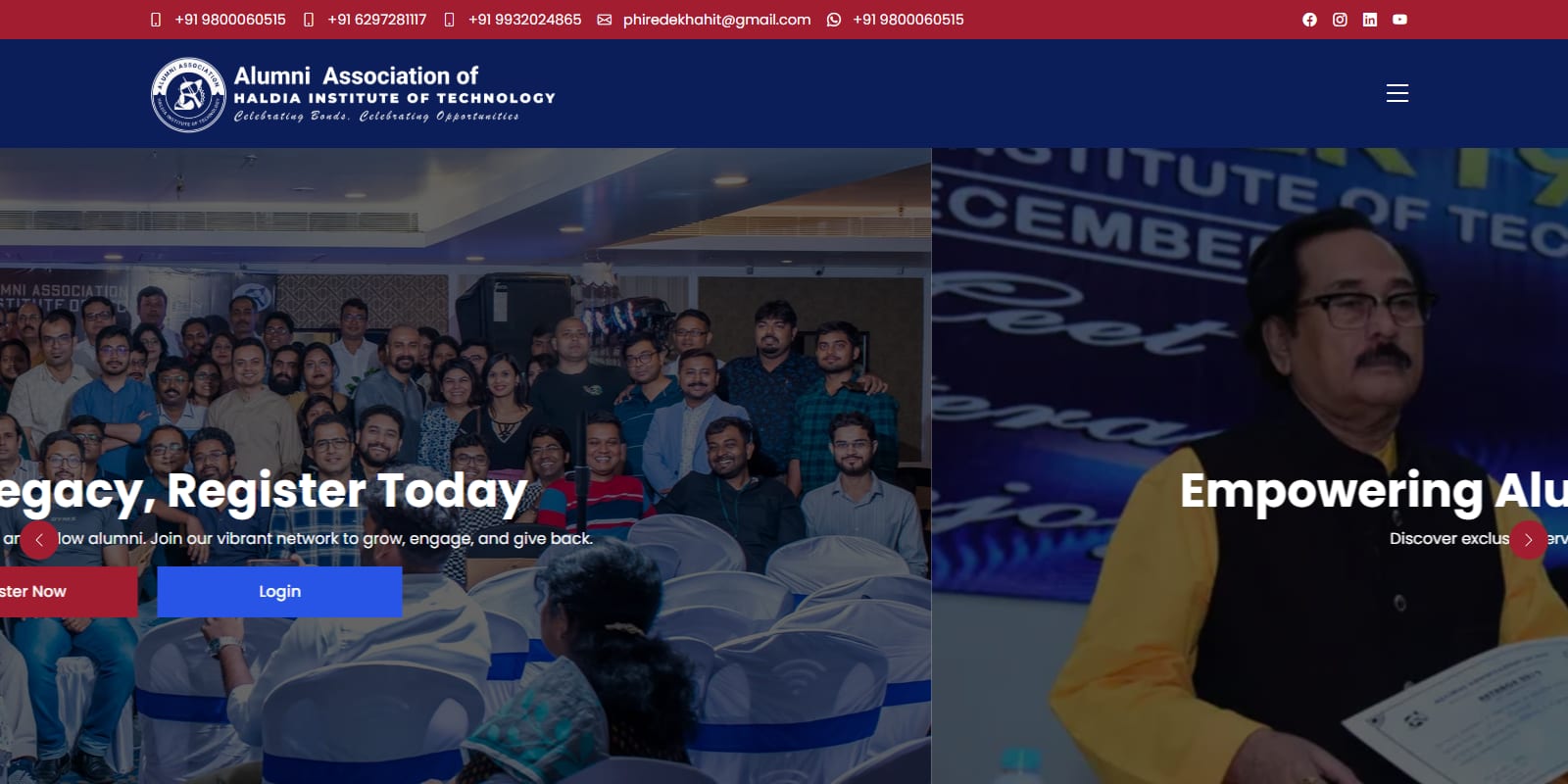 HIT Alumni Association website screenshot